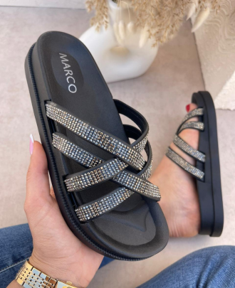 Mules avec Motifs Diamonds